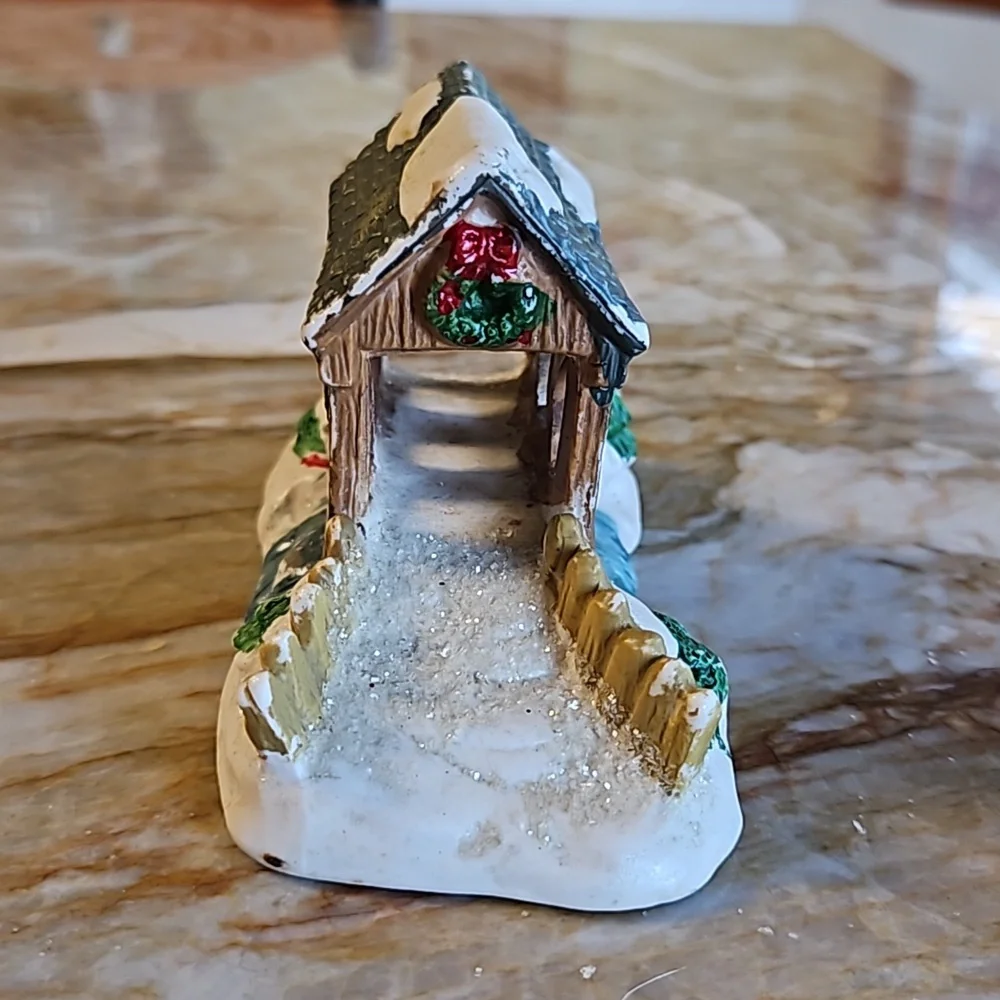 Christmas Village snowy covered bridge